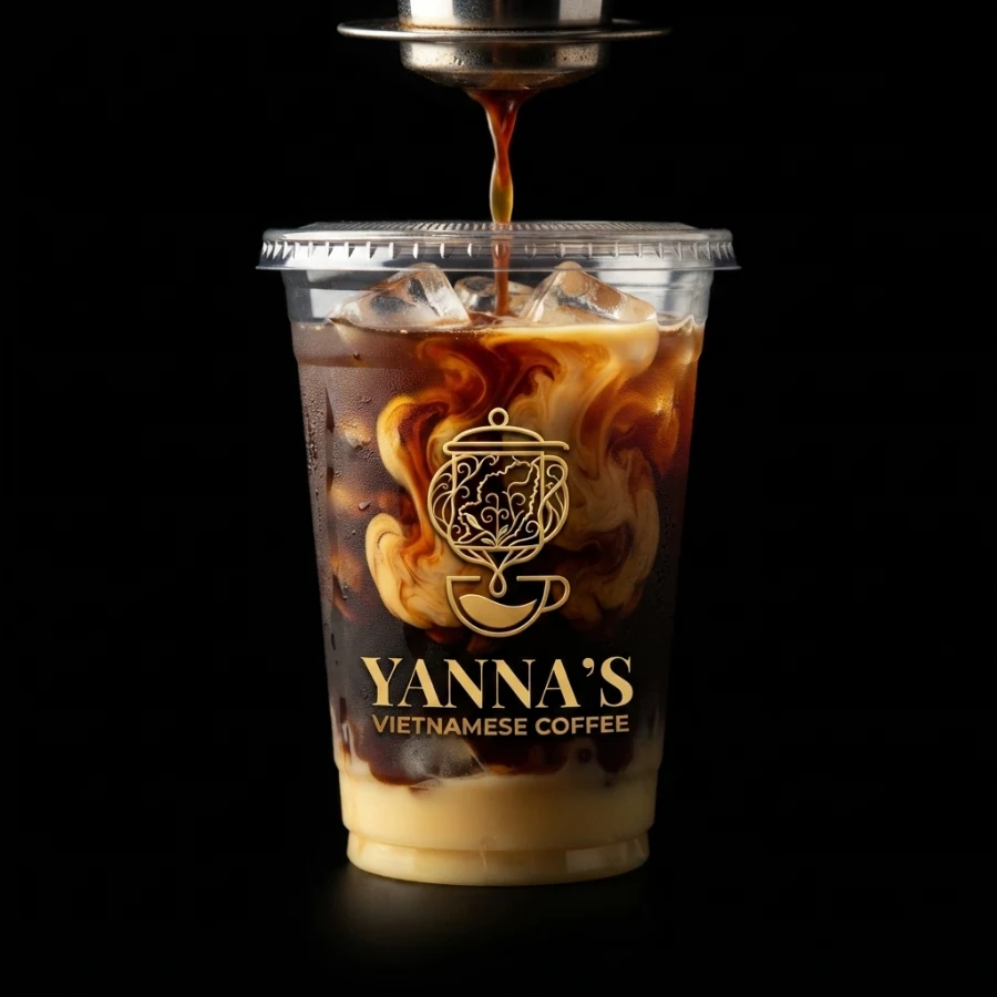 Iced milk coffee